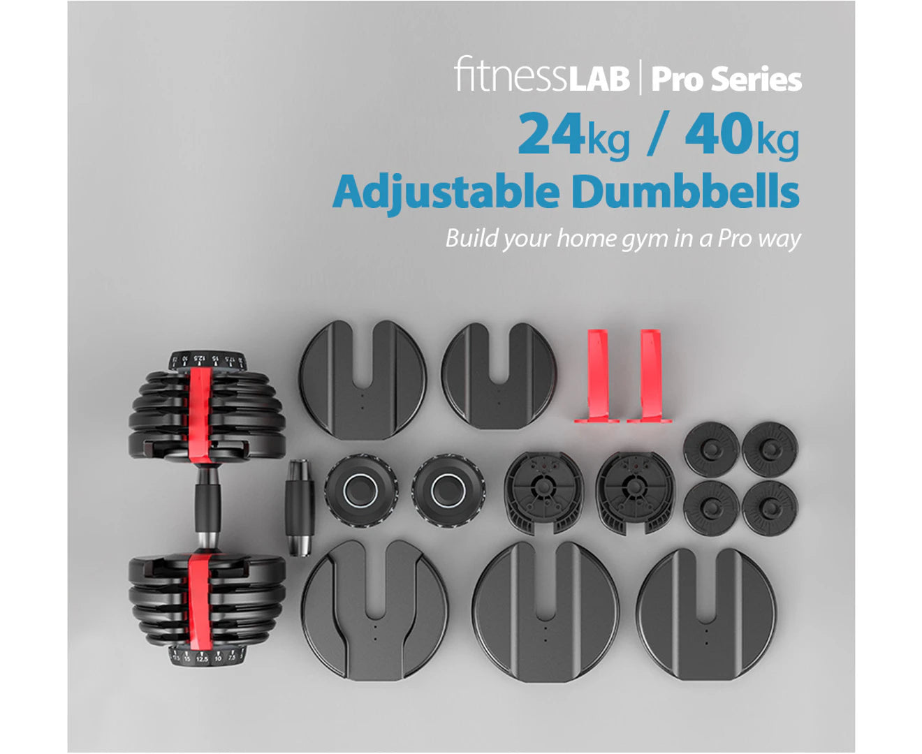 80kg Adjustable Dumbbells Set! 2 x 40kg