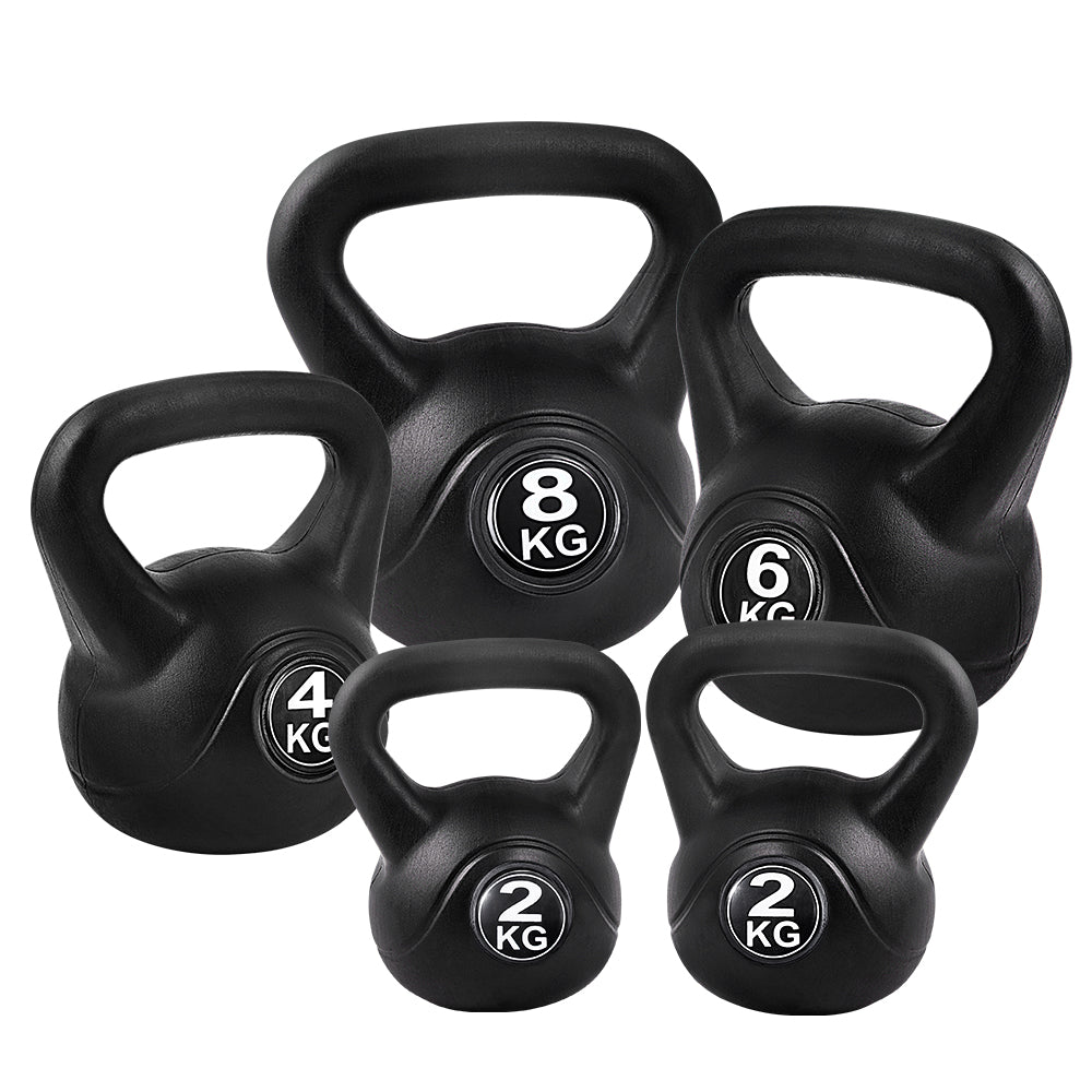 22kg Kettlebell Set Weight Lifting Kettlebells Bench Dumbbells Gym Home - FREE POSTAGE