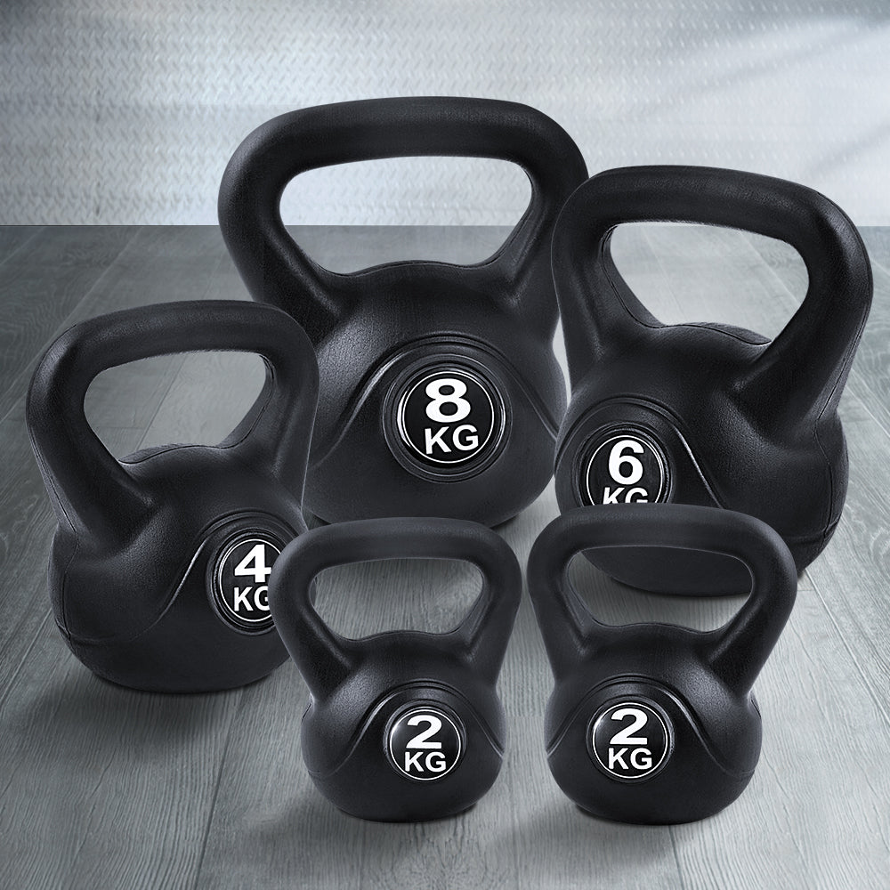 22kg Kettlebell Set Weight Lifting Kettlebells Bench Dumbbells Gym Home - FREE POSTAGE