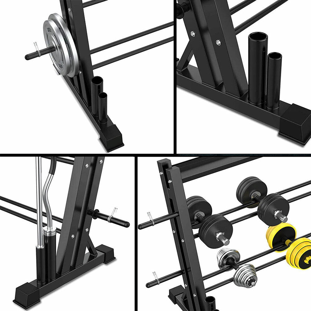 3-Tier Weights and Barbell Storage Rack Barbell Dumbbell Kettlebell Weight Plate - FREE POSTAGE