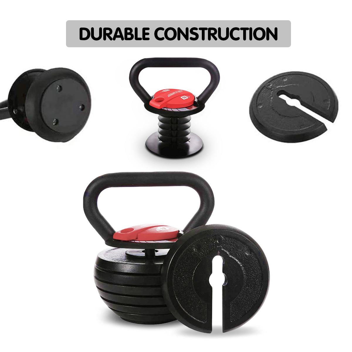 2x Adjustable Kettlebells Weights Dumbbell 18kg - FREE POSTAGE