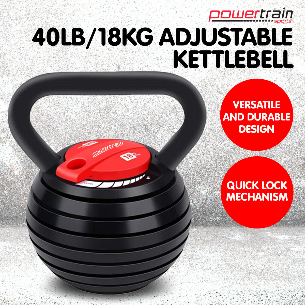 Adjustable Kettle Bell Weights Dumbbell 18kg - FREE POSTAGE