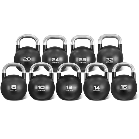 CORTEX 8kg to 32kg Commercial Steel Kettlebell V2 Package - FREE POSTAGE