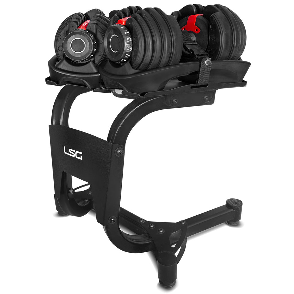 LSG Adjustable Dumbbells 2.5kg-24kg (Pairs) with Dumbbell Stand - FREE POSTAGE