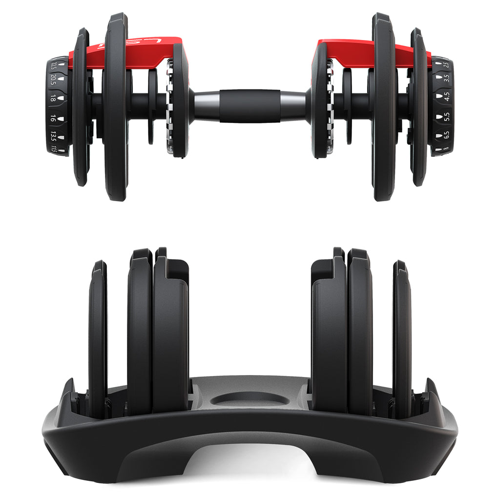 LSG Adjustable Dumbbells 2.5kg-24kg (Pairs) with Dumbbell Stand - FREE POSTAGE