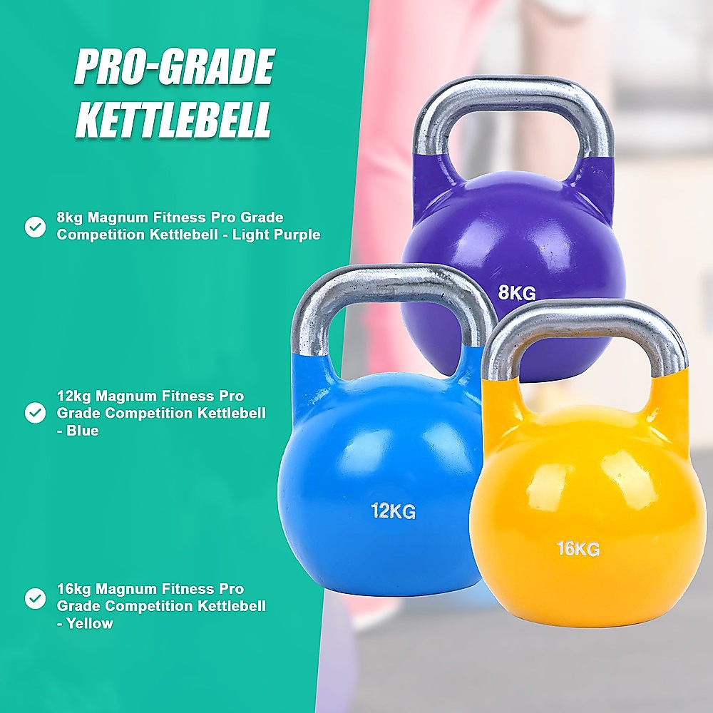 8KG, 12KG, 16KG Pro-Grade Steel KettleBell Set - FREE POSTAGE