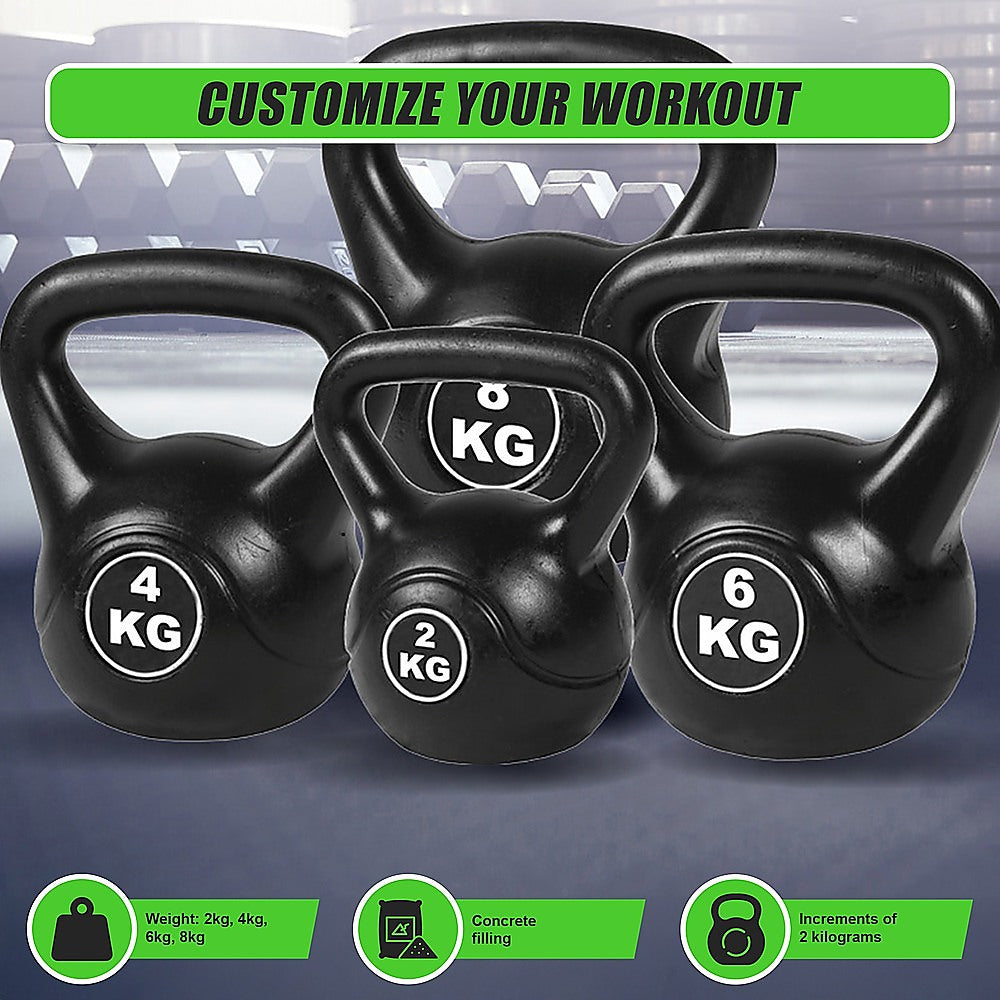 4pcs Exercise Kettle Bell Weight Set 20KG - FREE POSTAGE