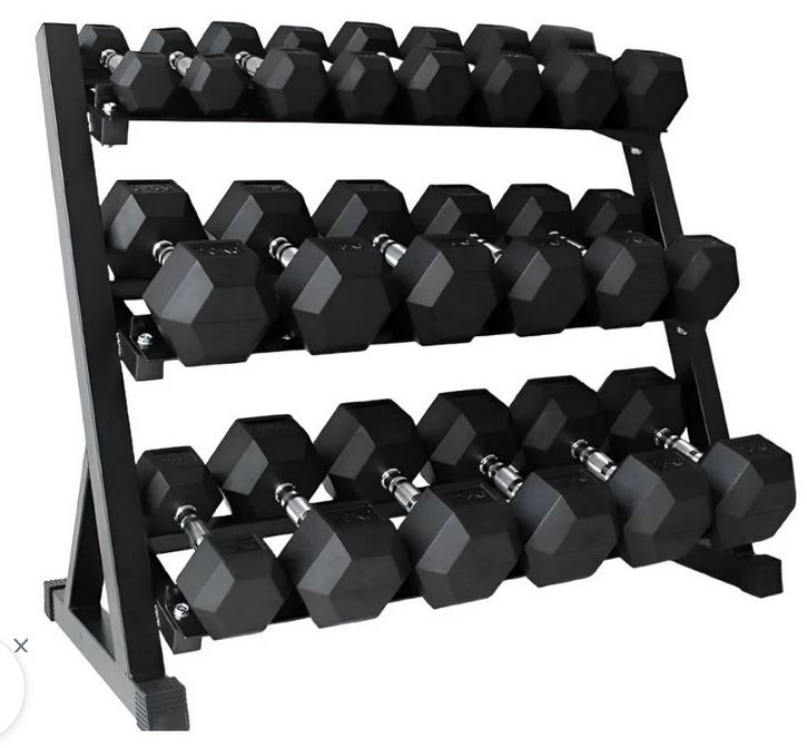 Hex Dumbbell set with RACK